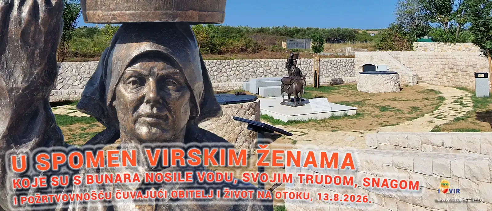 Virski bunari i brončani spomenik virske žene sa burilom i magarcem kod Potoka